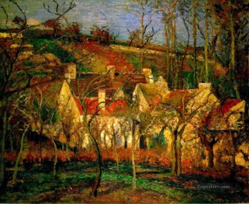 red roofs corner of a village winter 1877 Camille Pissarro Oil Paintings